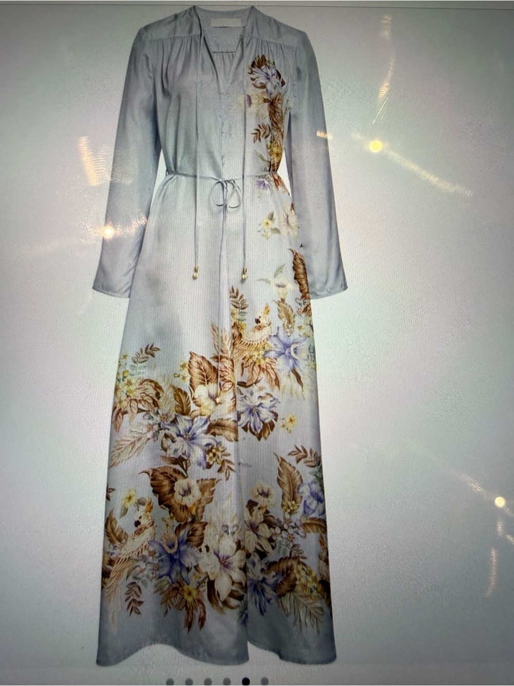 Zimmermann Coco placed print Pale Blue Brown and Blue Floral